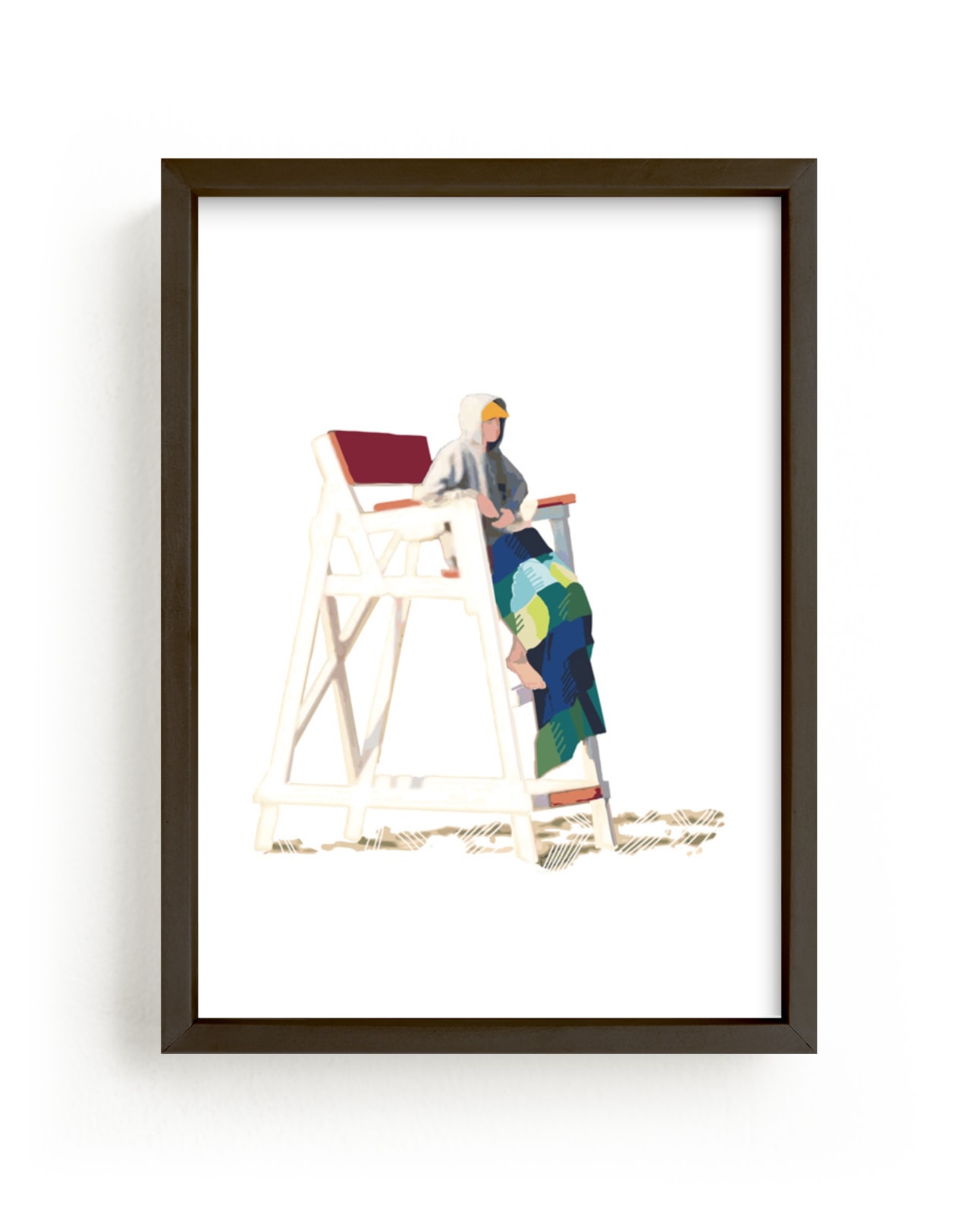 "Beach Watch" - Art Print by Carole Crohan - CaroleeXpressions in beautiful frame options and a variety of sizes.