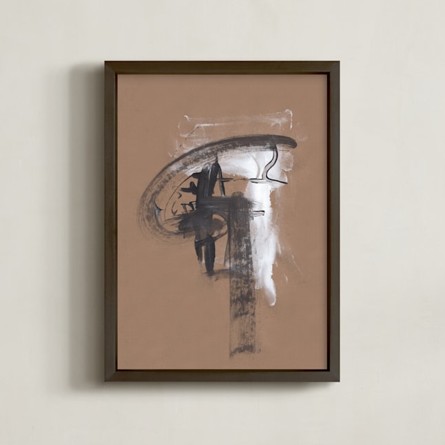 "Quest" - Art Print in Grey by Misty Hughes - Framed