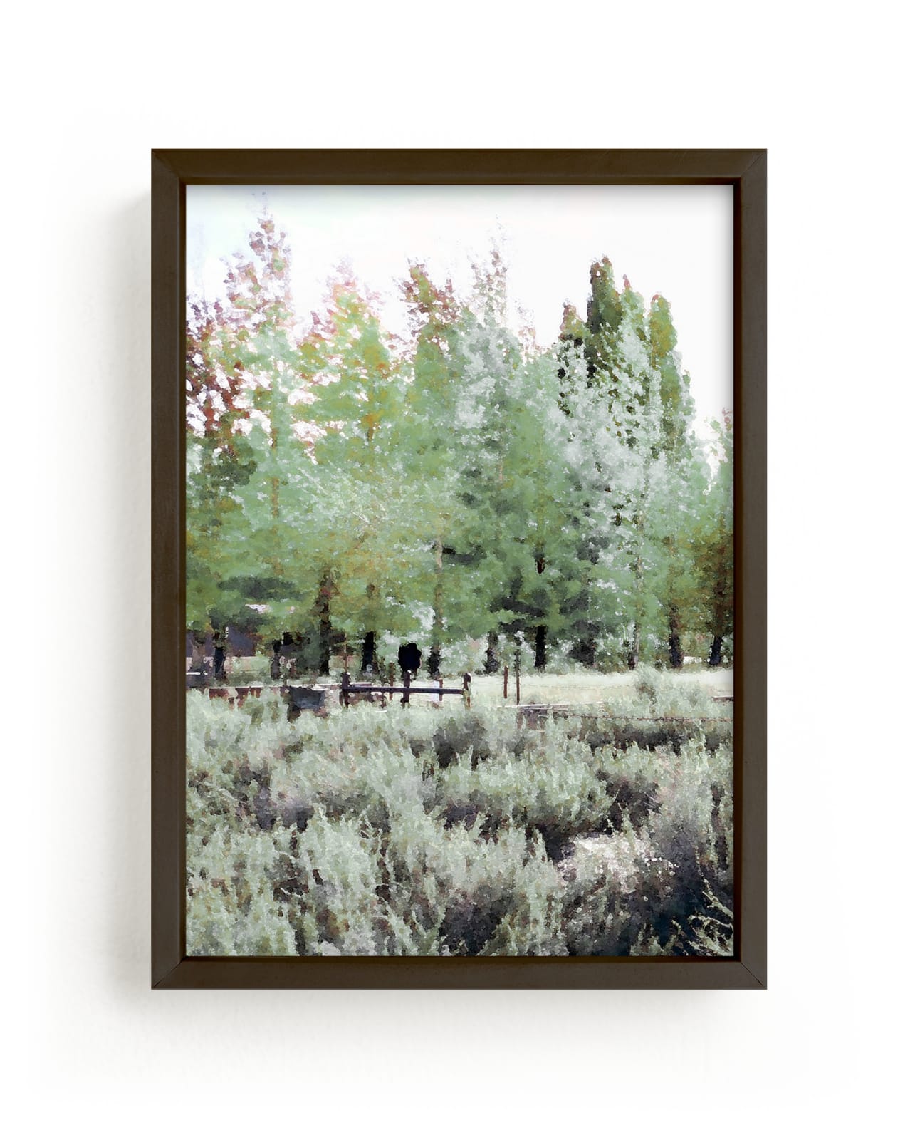 "Field of Trees in Green" by Lauren Manas in beautiful frame options and a variety of sizes.