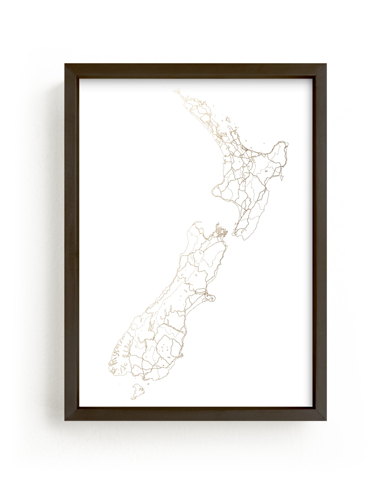 "New Zealand Map" by Angelene in beautiful frame options and a variety of sizes.