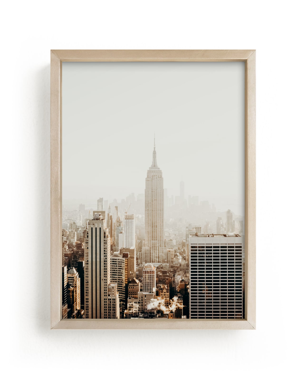 "New York City in Gold" - Limited Edition Art Print by Becca Frederick in beautiful frame options and a variety of sizes.
