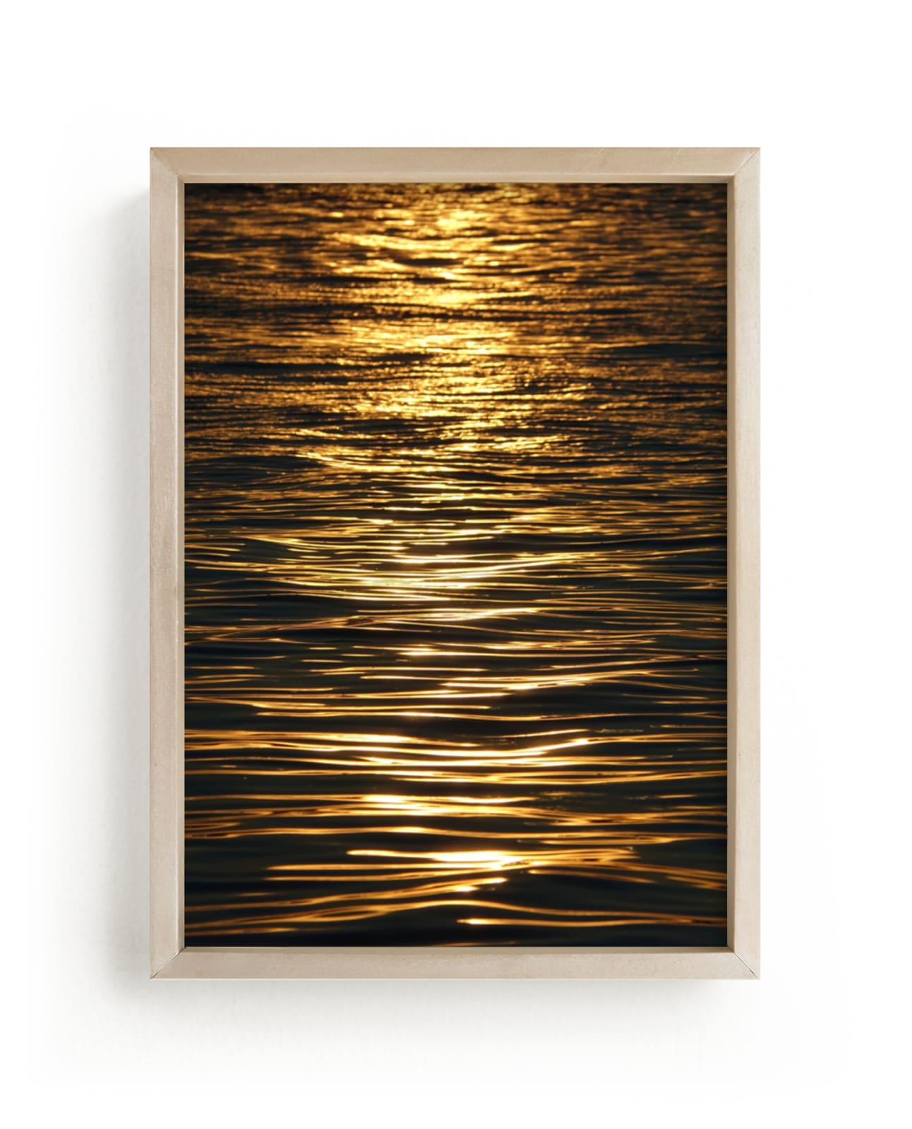 "Gold on the Water 2" - Art Print by Jan Kessel in beautiful frame options and a variety of sizes.