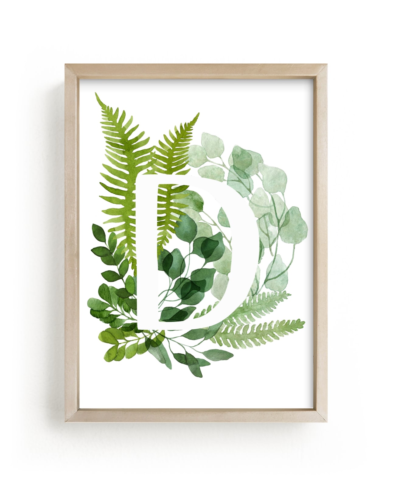 "Floral Monogram D" - Art Print by Helga Wigandt in beautiful frame options and a variety of sizes.