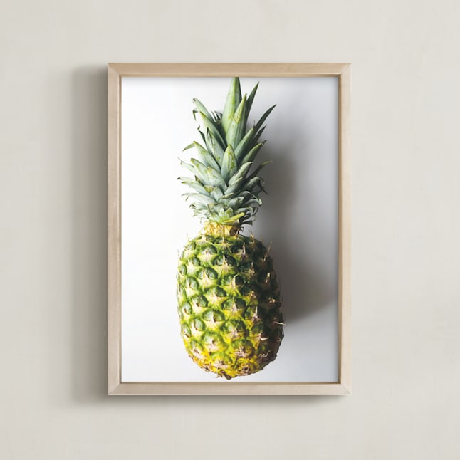 "Ananas comosus" - Art Print in Sunny Green by Cycling Pear - Framed