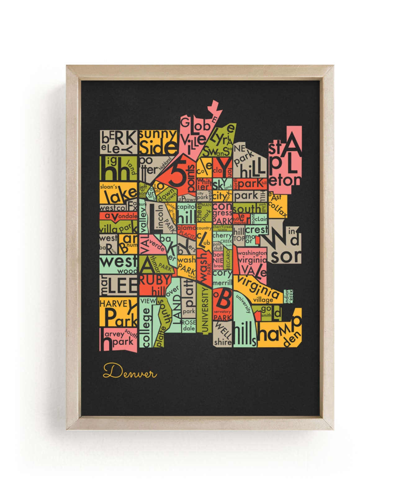 "Colorful Denver Neighborhoods" - Art Print by KirstenEva in beautiful frame options and a variety of sizes.