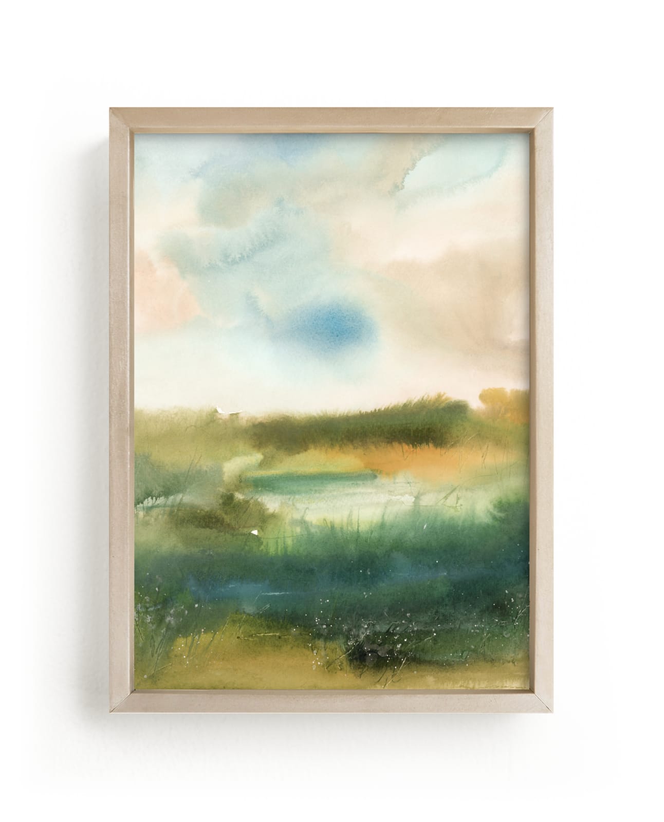 "Prairie Path" - Art Print in Grass by Lindsay Megahed - Framed