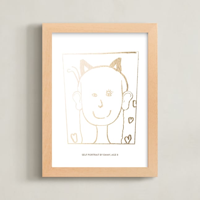 "Your Drawing As Foil Art Print" - Completely Custom Foil-pressed Art Print by Minted Custom in beautiful frame options and a variety of sizes.