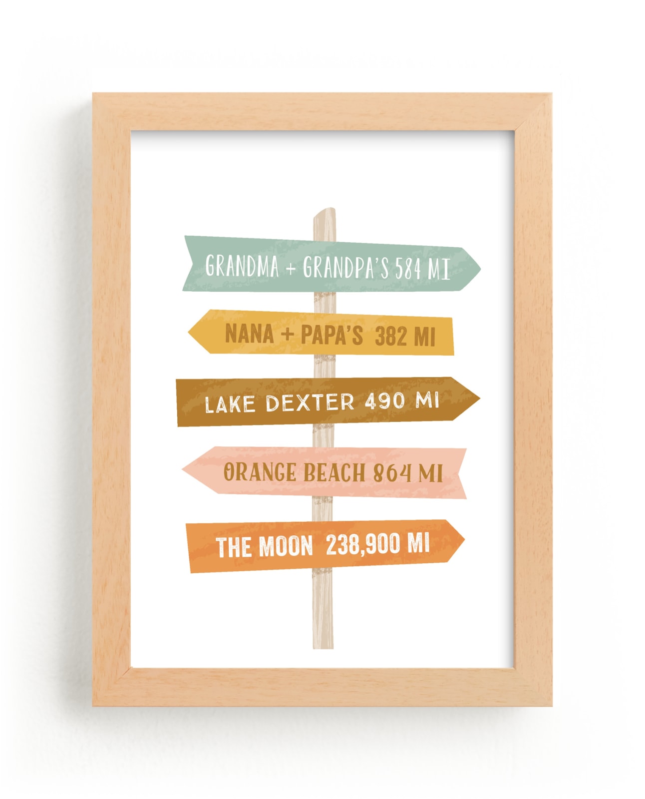 "Near or Far" - Custom Open Edition Children's Art Print by Laura Hankins in beautiful frame options and a variety of sizes.
