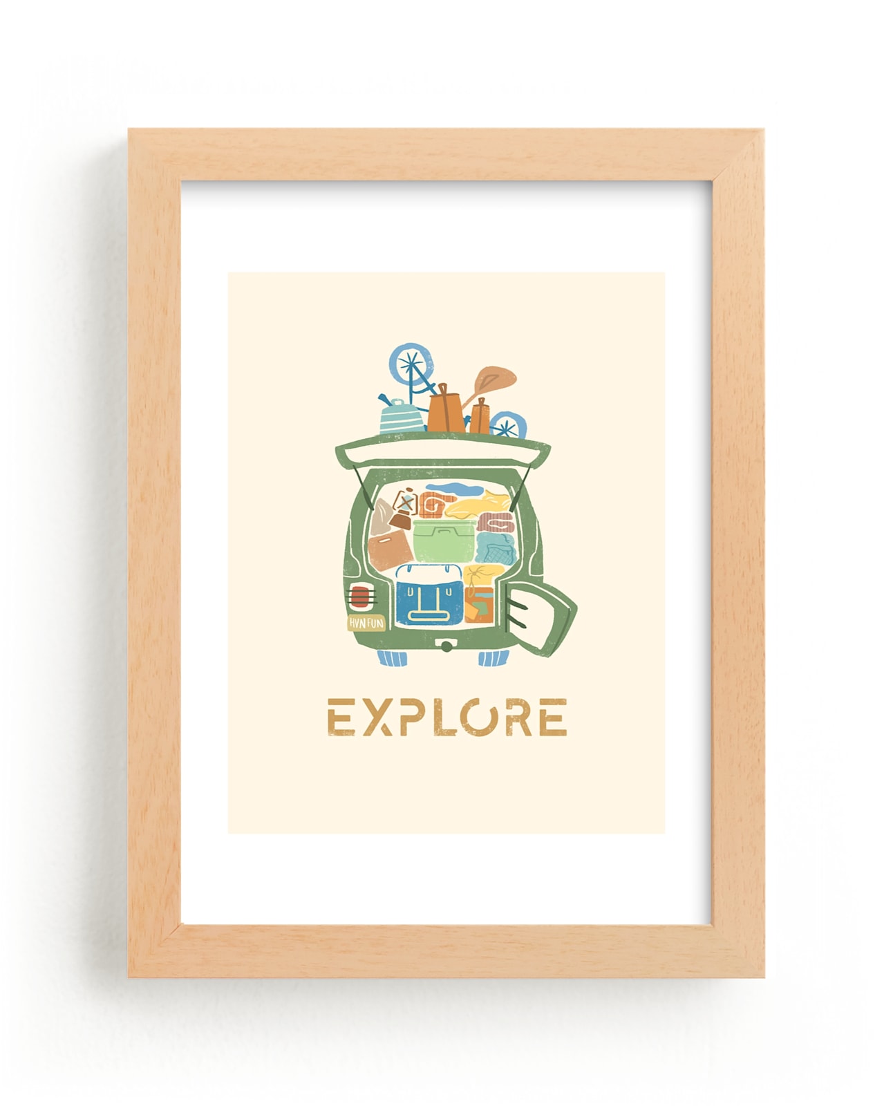 "All Packed and Ready to Explore" - Limited Edition Art Print by Kayla Buchner in beautiful frame options and a variety of sizes.