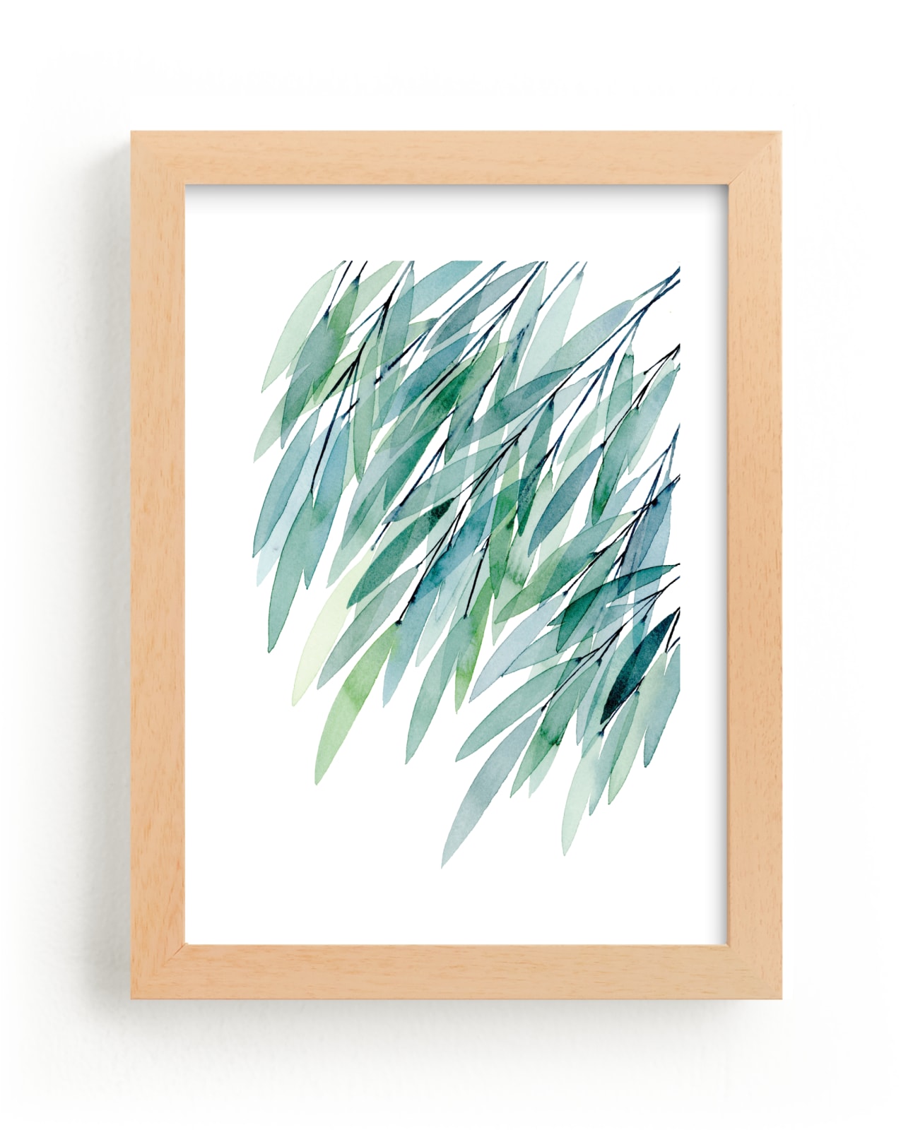 "Turquoise Rustling Leaves No. 1" - Limited Edition Art Print by Priscilla Lee in beautiful frame options and a variety of sizes.