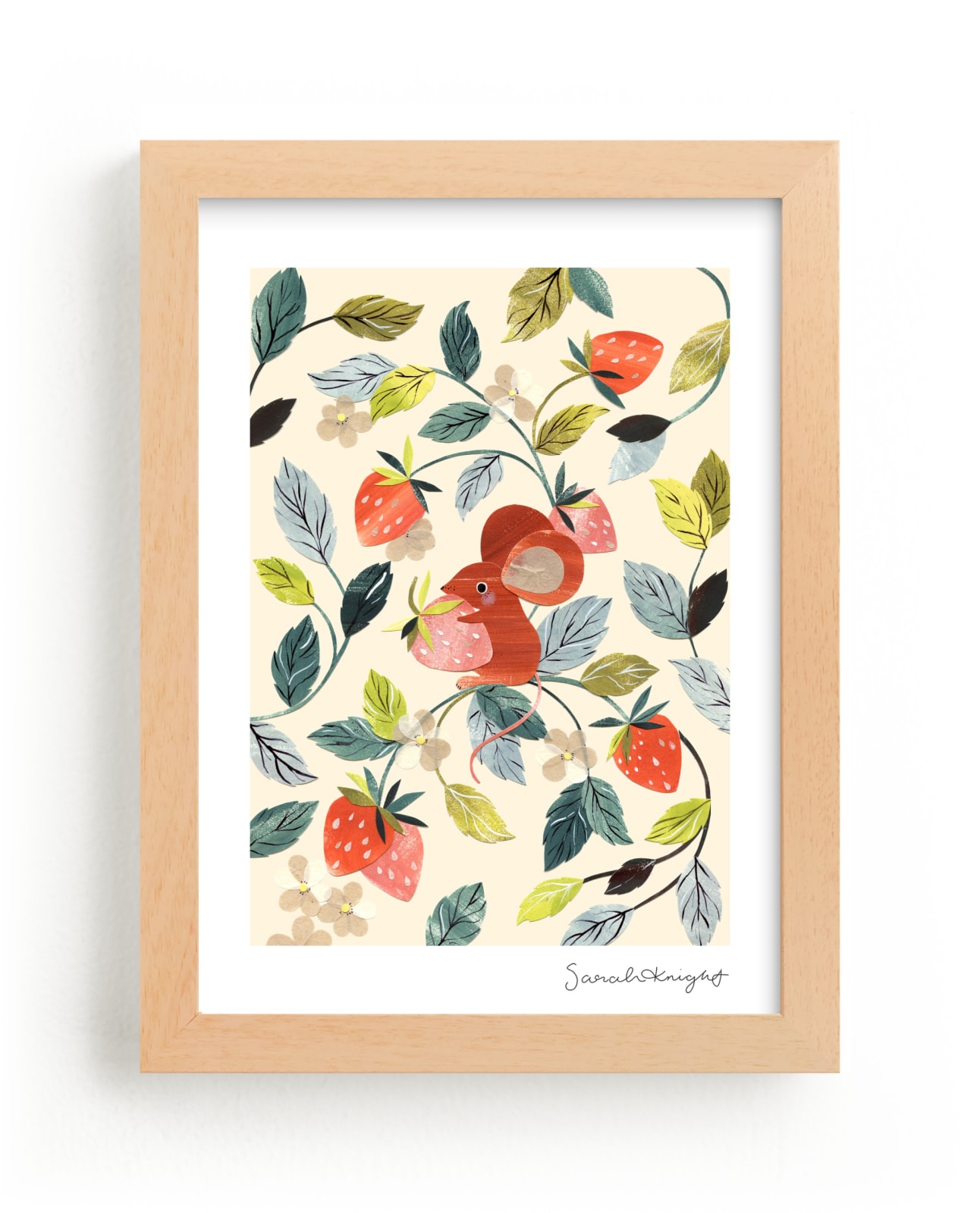 "Strawberry Thief" - Limited Edition Art Print by Sarah Knight in beautiful frame options and a variety of sizes.