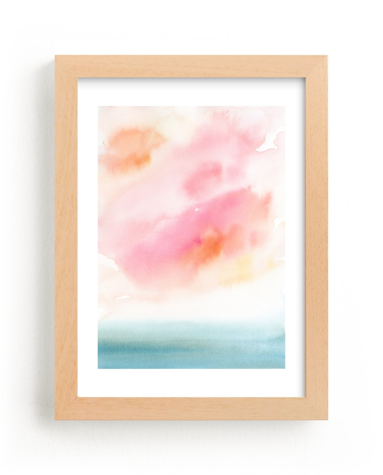"Sherbet Sky" - Art Print in Sherbet by Lindsay Megahed - Framed