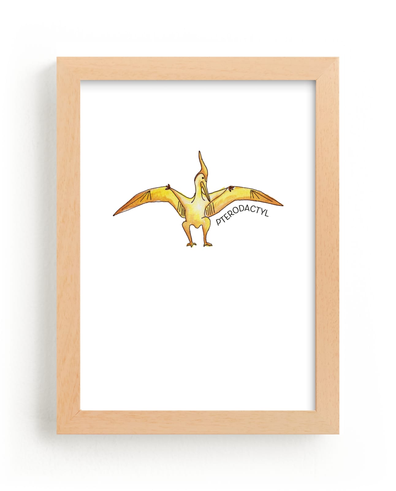 "Watercolor Dino Party Pterodactyl" by Rachel Getz in beautiful frame options and a variety of sizes.