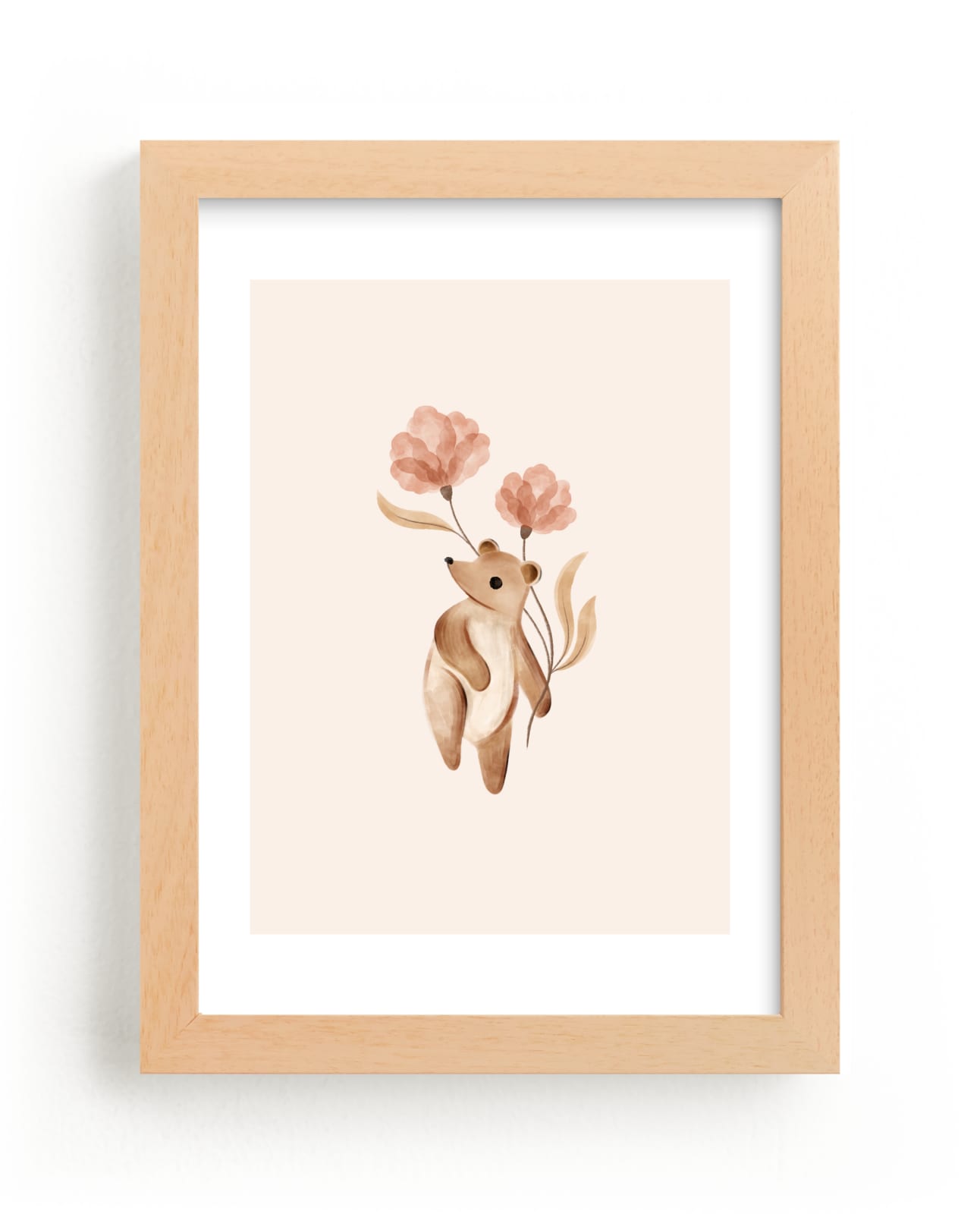 "bear with flowers" by Vivian Yiwing in beautiful frame options and a variety of sizes.