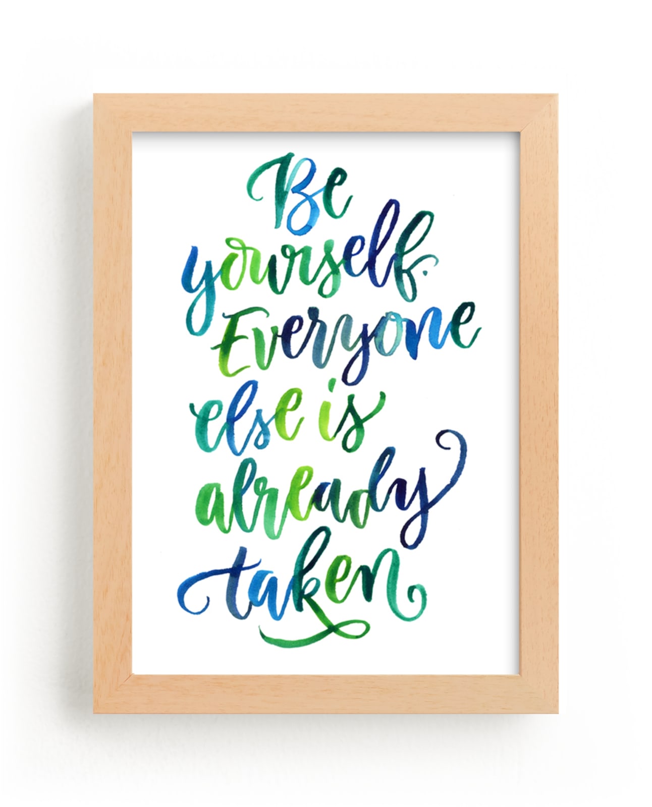 "Be Yourself" - Art Print in Sea Glass by Laura Bolter - Framed