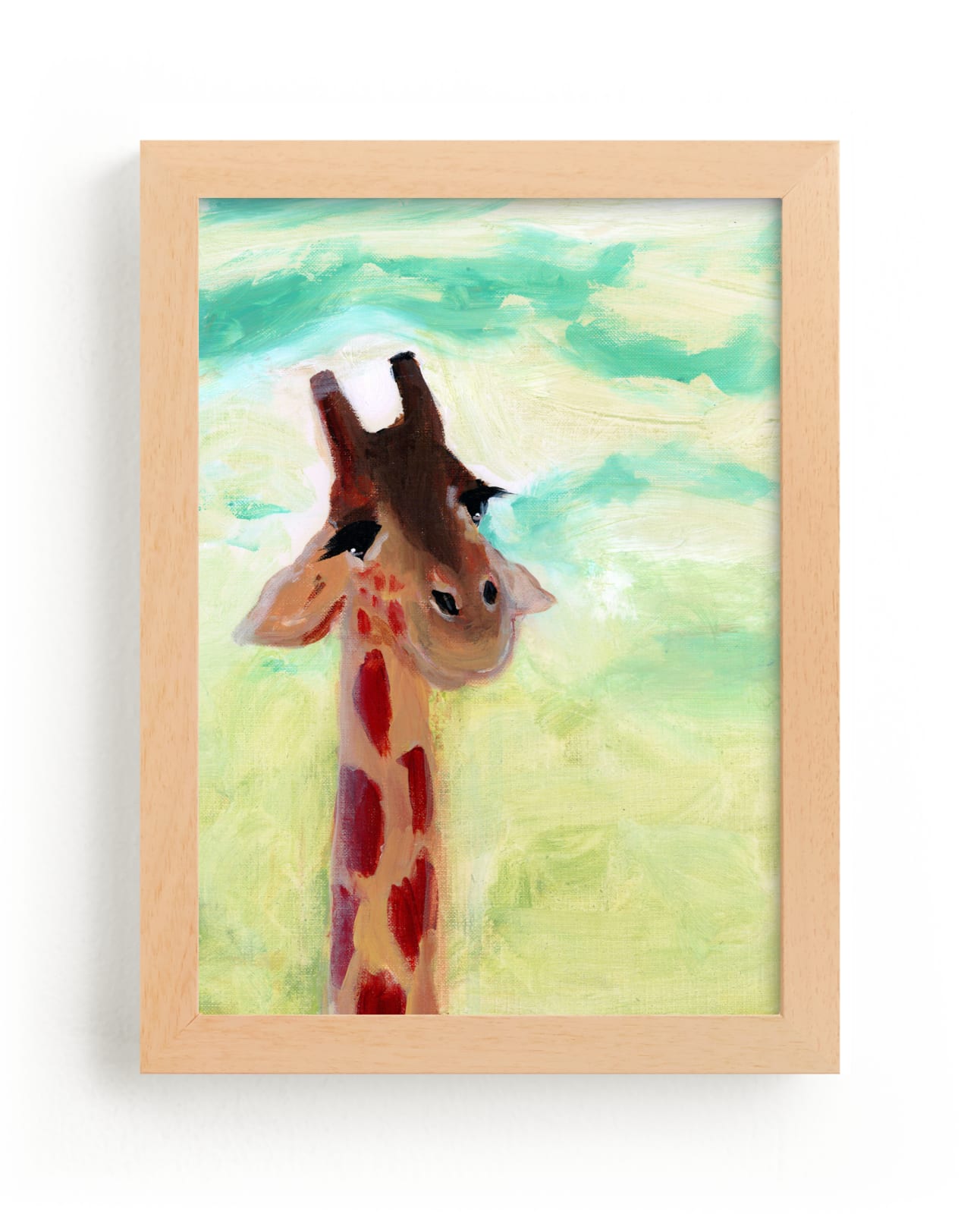 "Giraffe Up Close" - Art Print by Lindsay Megahed in beautiful frame options and a variety of sizes.