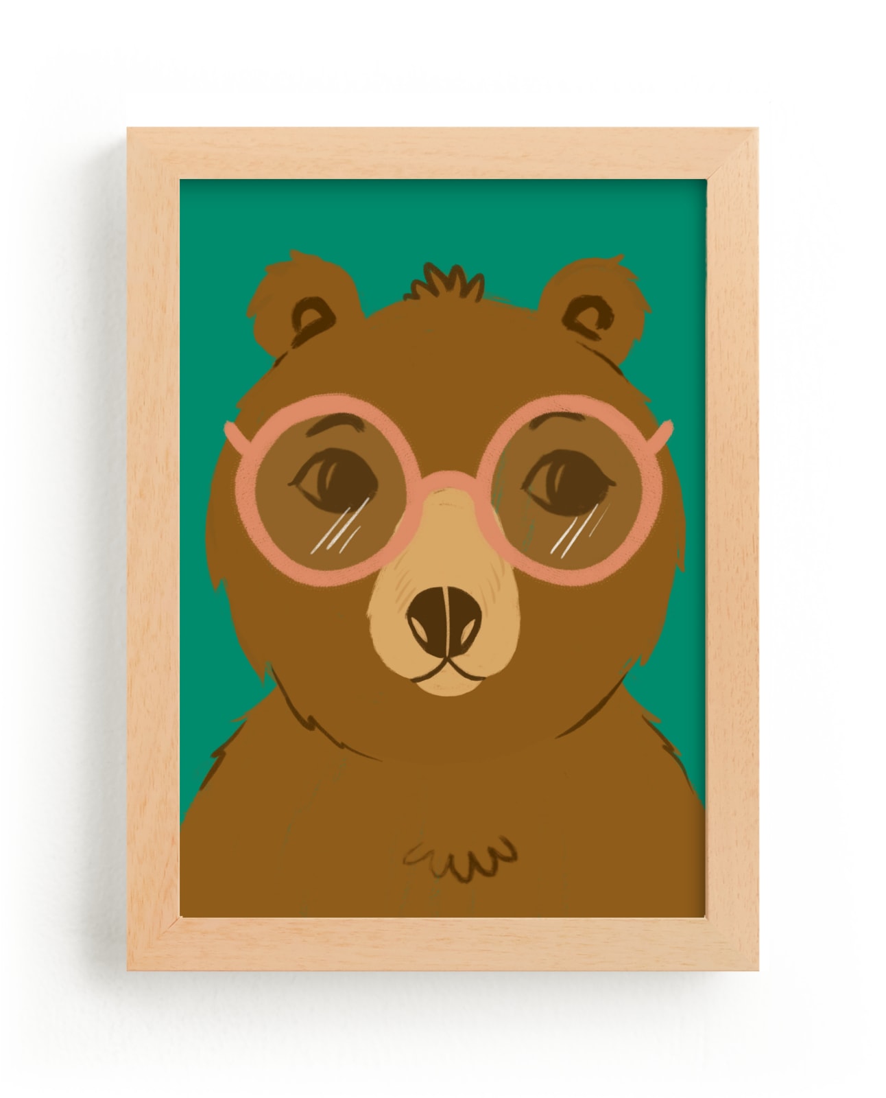 "Bespectacled Bear" - Art Print by Charla Pettingill in beautiful frame options and a variety of sizes.