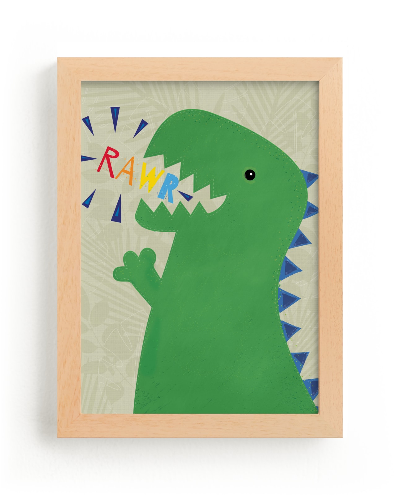 "Dinosaur RAWR" - Art Print by Rebecca Marchese in beautiful frame options and a variety of sizes.