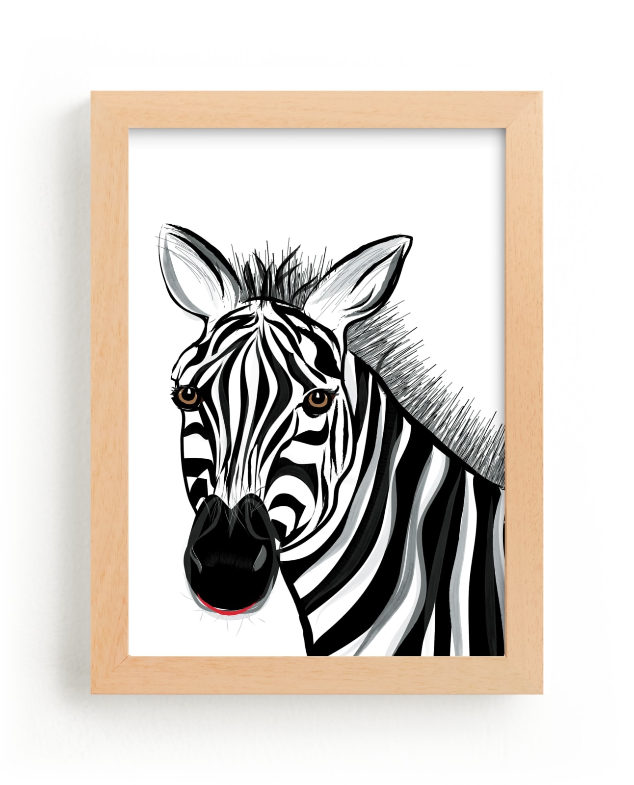 "Hello Zebra" - Art Print by Rebecca Marchese in beautiful frame options and a variety of sizes.