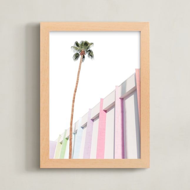 "Chroma Palm" - Art Print in Lime by LindseyErin - Framed