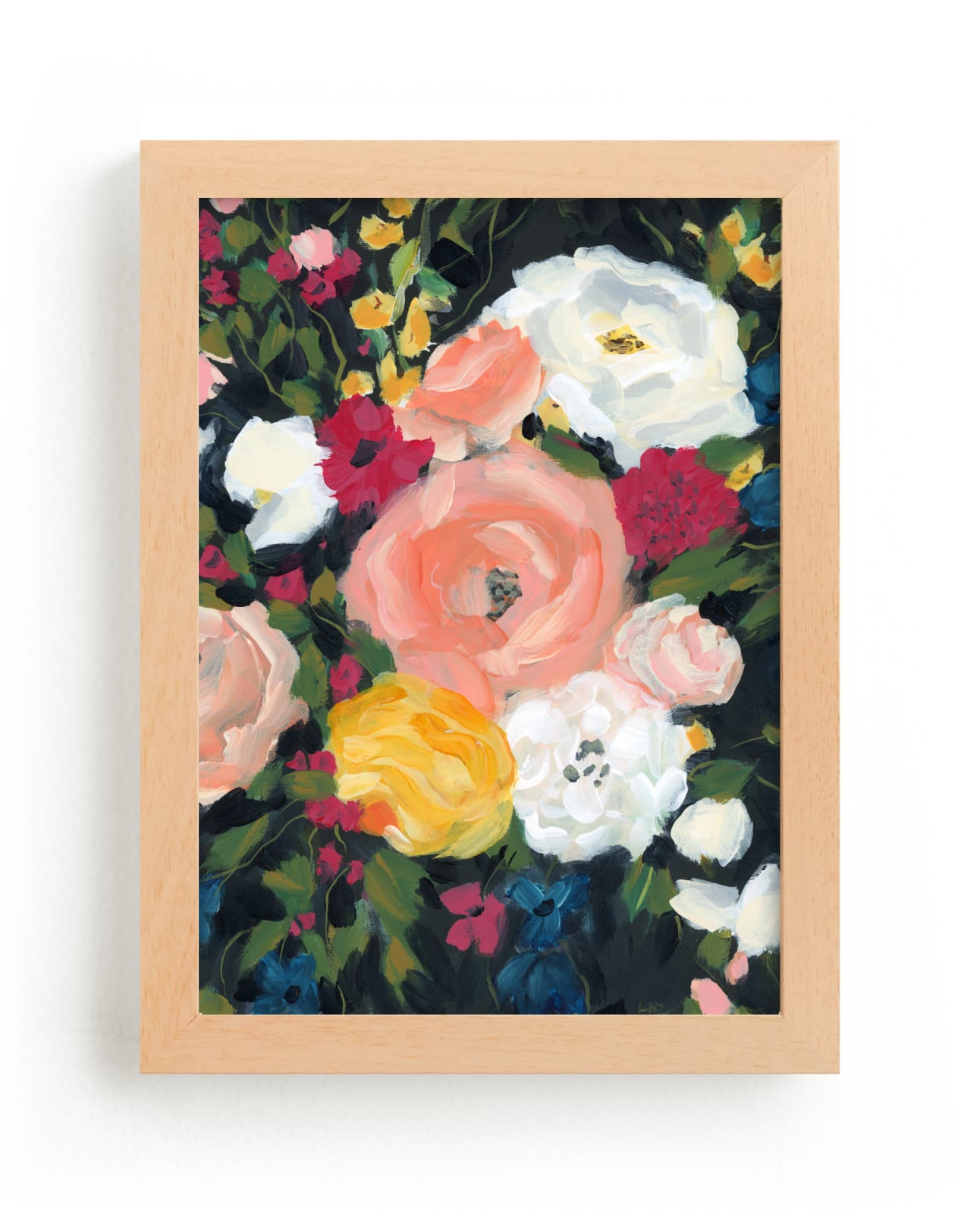 "October Floral " - Art Print in Golden by Lindsay Megahed - Framed