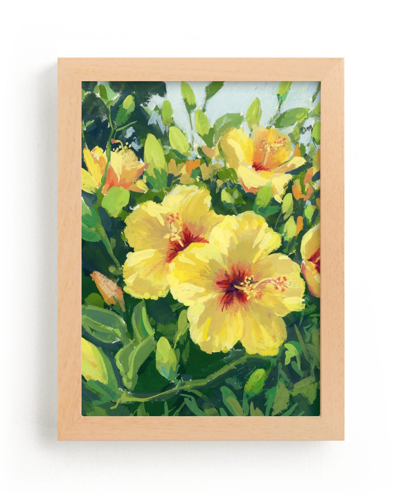 "Golden Hibiscus" by sue prue in beautiful frame options and a variety of sizes.