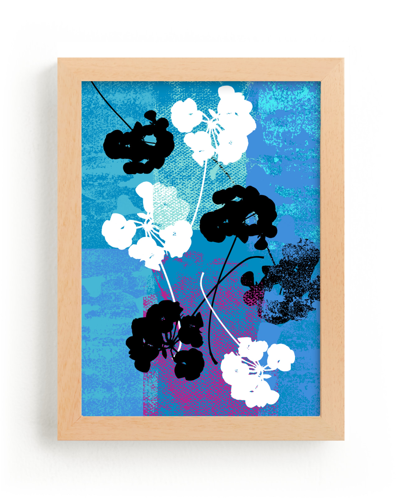 "Graphic Florals, Geraniums" by Kathleen Ney in beautiful frame options and a variety of sizes.