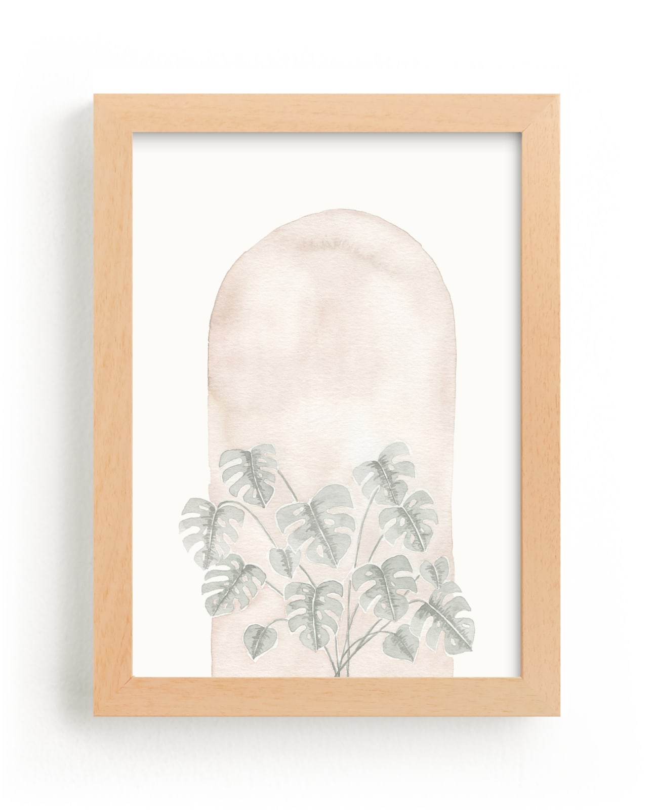 "Monstera Bloom" - Art Print in Neutral Blush by Cole Dawn Peachey - Framed