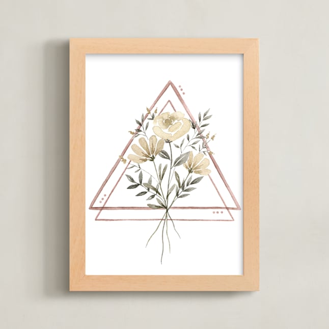 "The Rooted Triangle" - Art Print in Dusty Gold by Cole Dawn Peachey - Framed