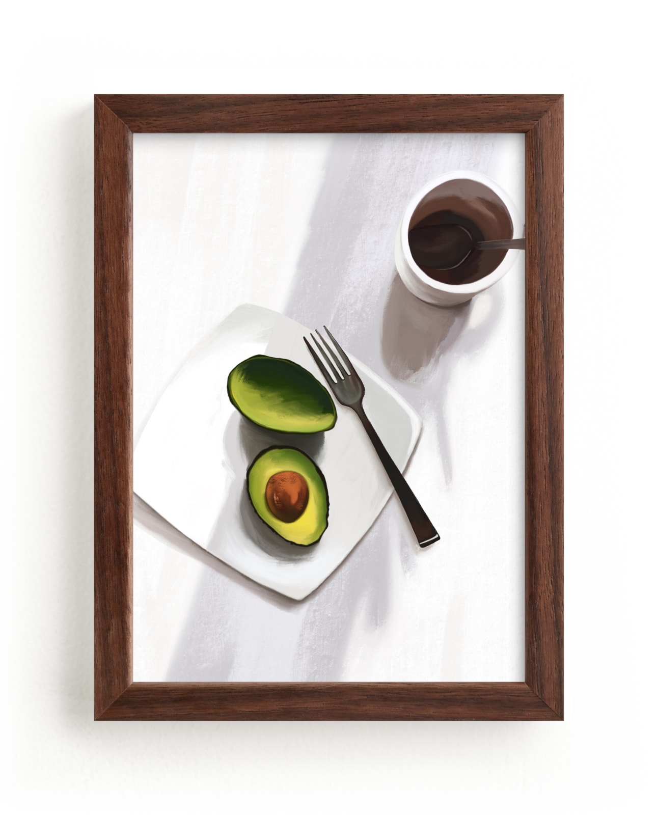 "Flatlay Avocado" - Open Edition Fine Art Print by Kinga Subject in beautiful frame options and a variety of sizes.