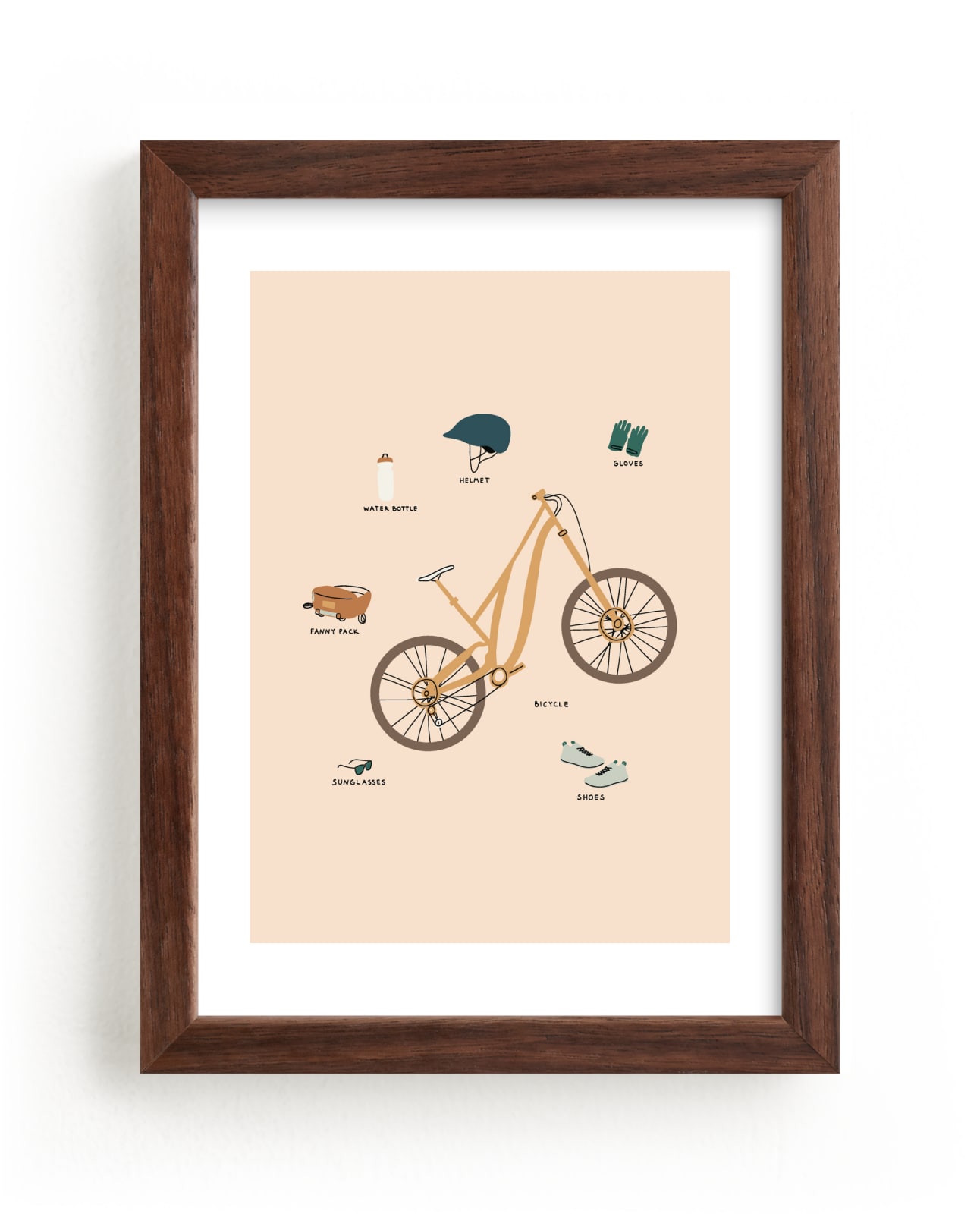 "Cycling Adventure Gear" - Limited Edition Art Print by Coit Creative in beautiful frame options and a variety of sizes.