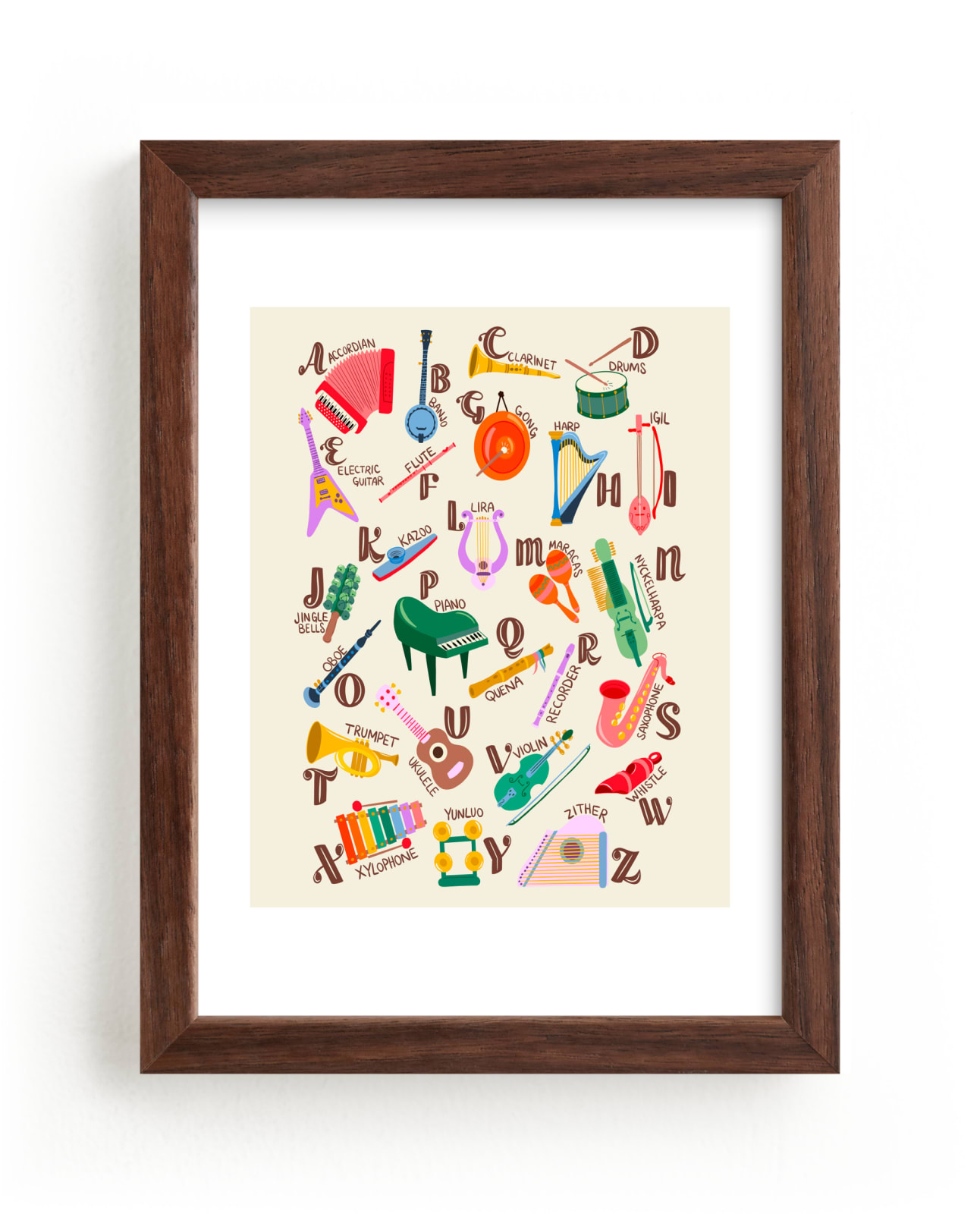 "Musical Alphabet" by DorothyDear Creations in beautiful frame options and a variety of sizes.