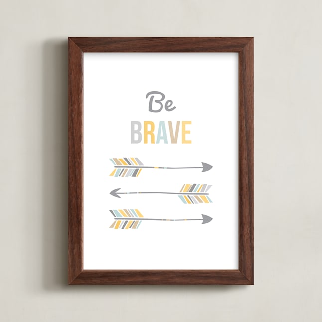 "Brave Little Arrow" - Art Print in Neutral by Kayley Miller - Framed