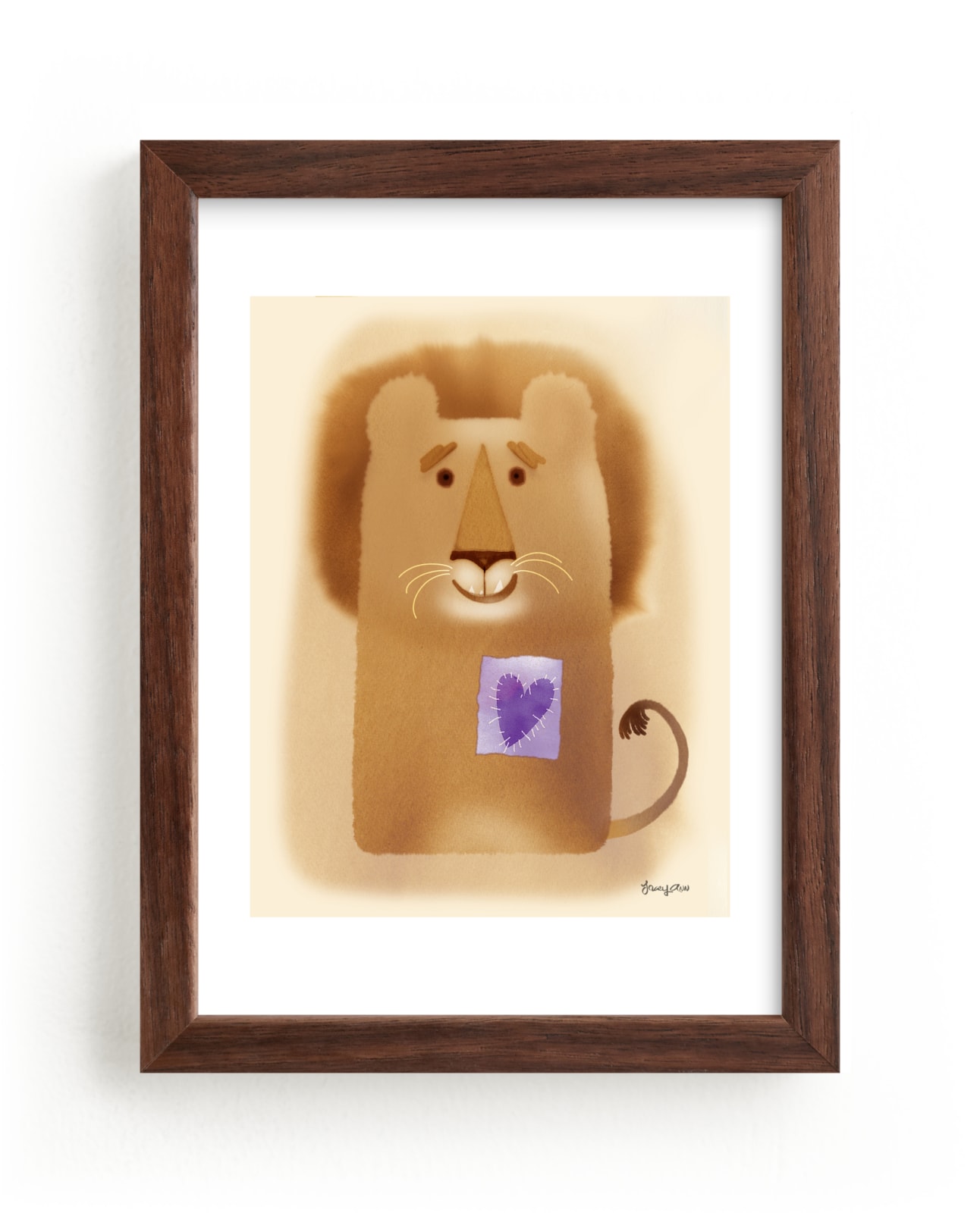 "Lion Heart" - Art Print by Tracy Ann in beautiful frame options and a variety of sizes.