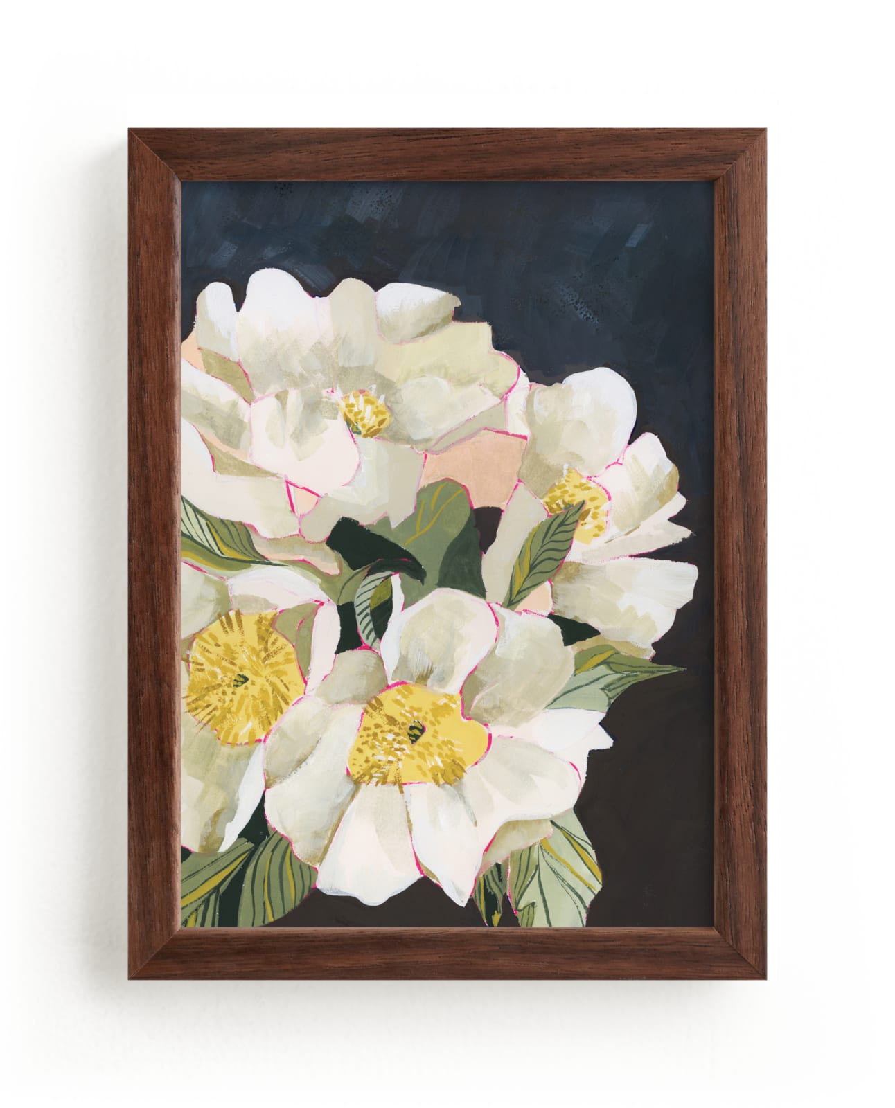 "Fresh White Paintly Bouquet" by Lucrecia Caporale in beautiful frame options and a variety of sizes.