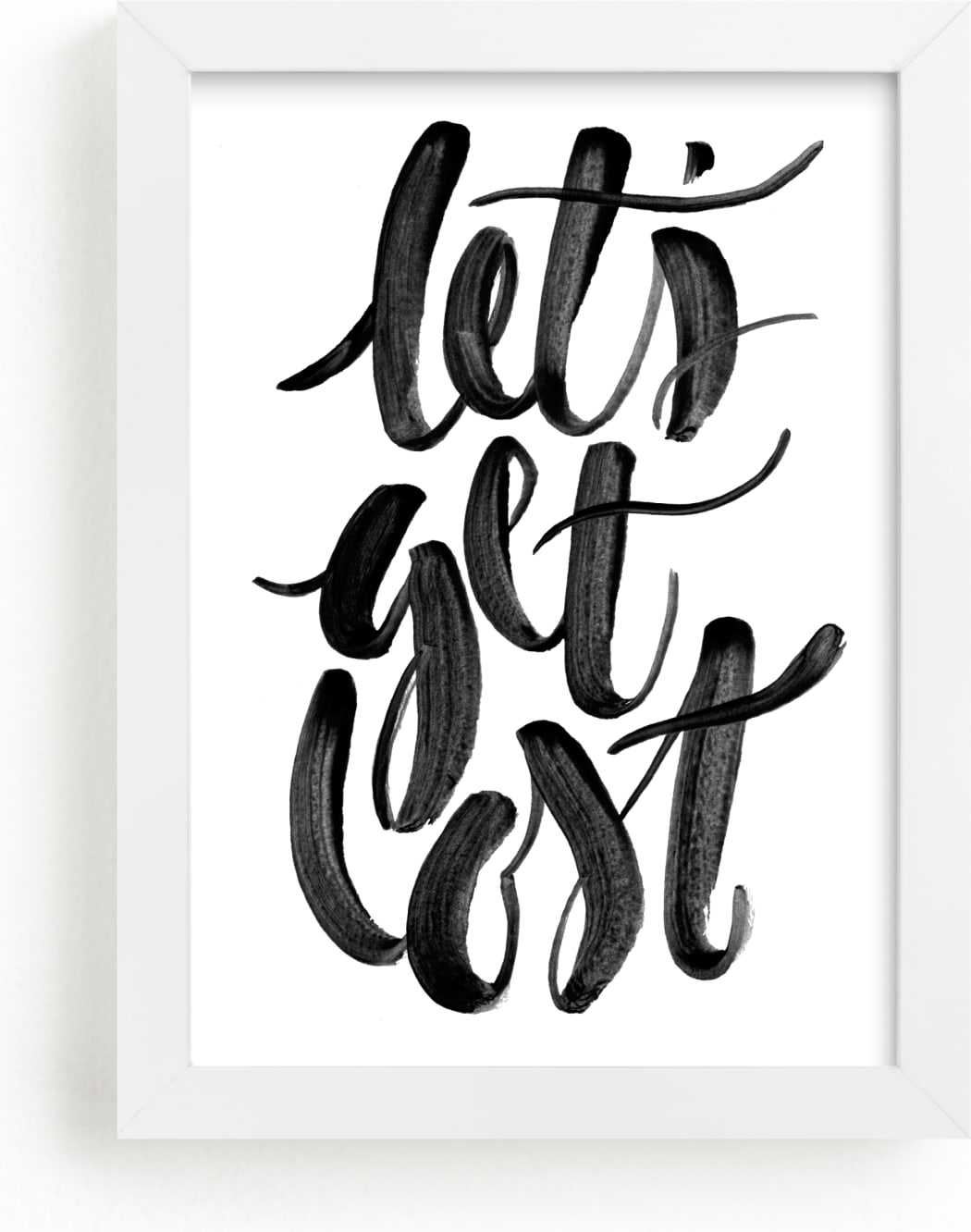 This is a black and white art by Sam Dubeau called Let's Get Lost.