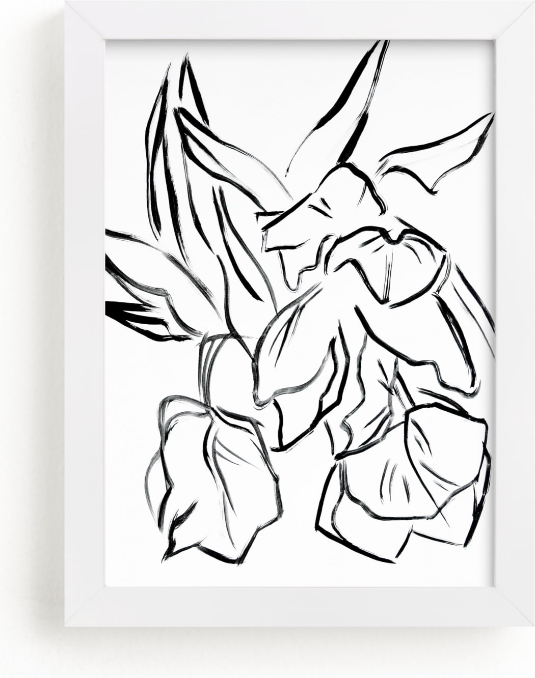 This is a black and white art by Lynne Millar called Parrot Tulips.