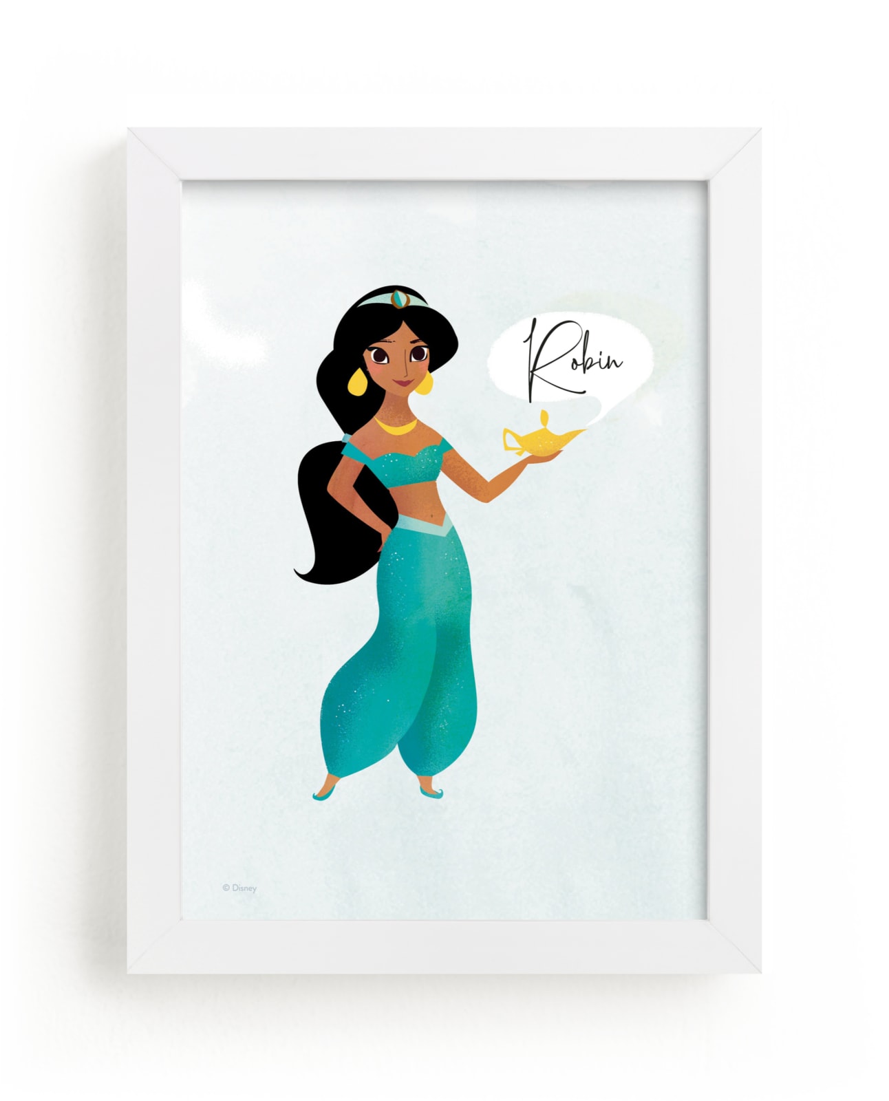 "A Wish from Disney's Jasmine" - Disney Custom Open Edition Children's Art Print by Lori Wemple in beautiful frame options and a variety of sizes.