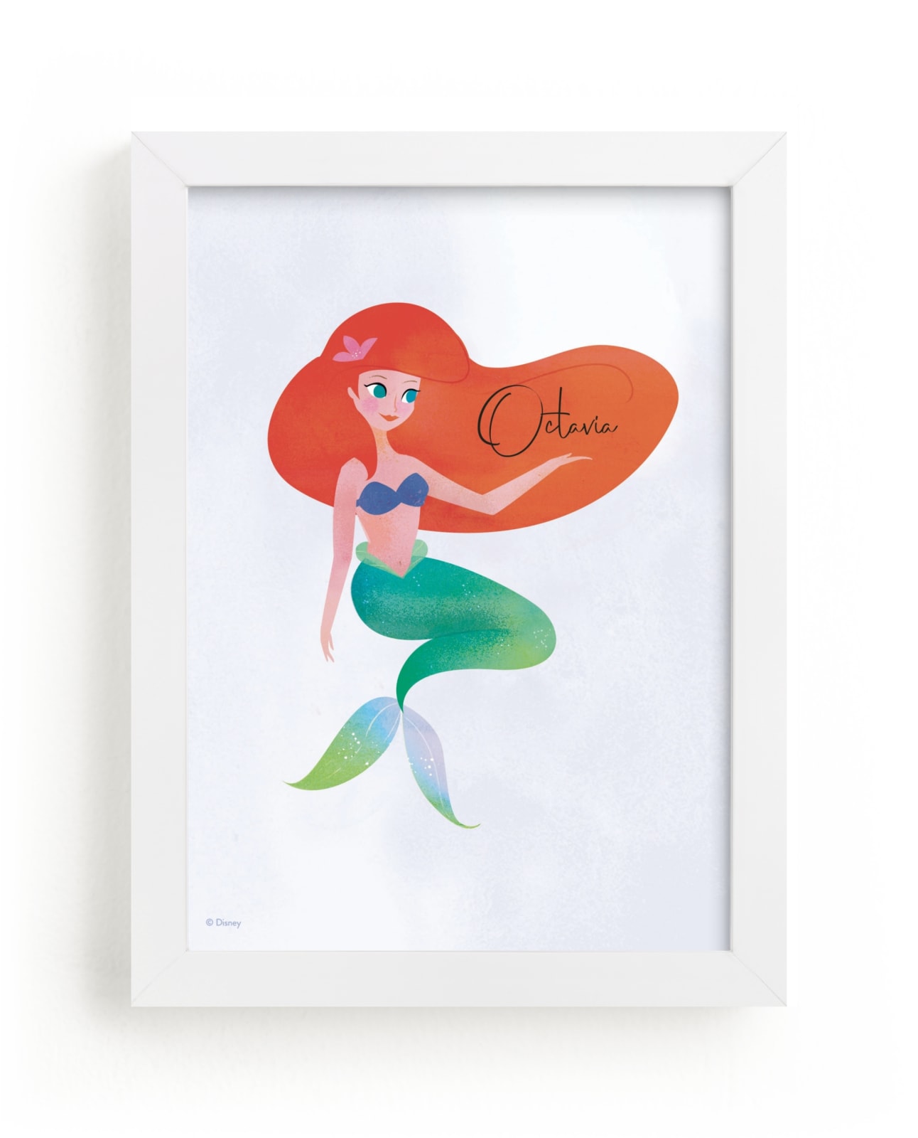 "Under The Sea With Ariel from Disney's The Little Mermaid" - Disney Custom Open Edition Children's Art Print by Lori Wemple in beautiful frame options and a variety of sizes.