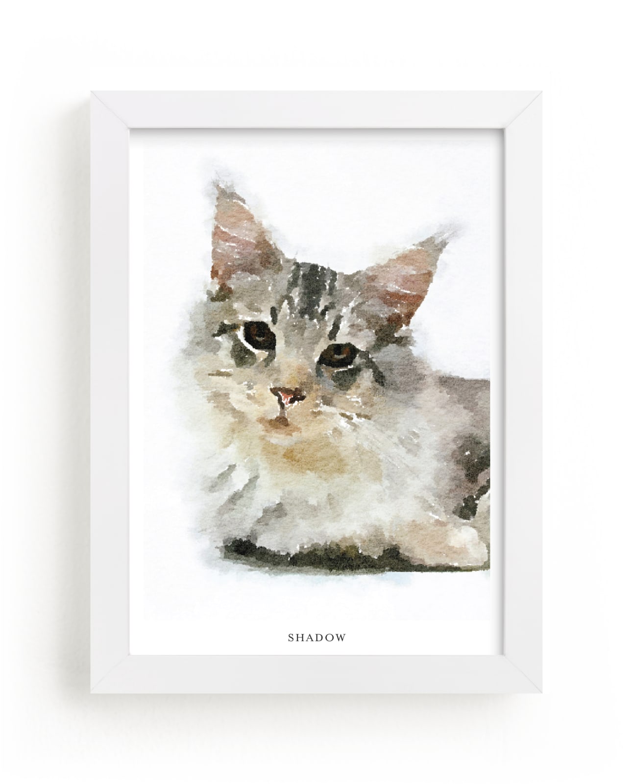 "Custom Pet Portrait with Text" - Completely Custom Art by Minted in beautiful frame options and a variety of sizes.