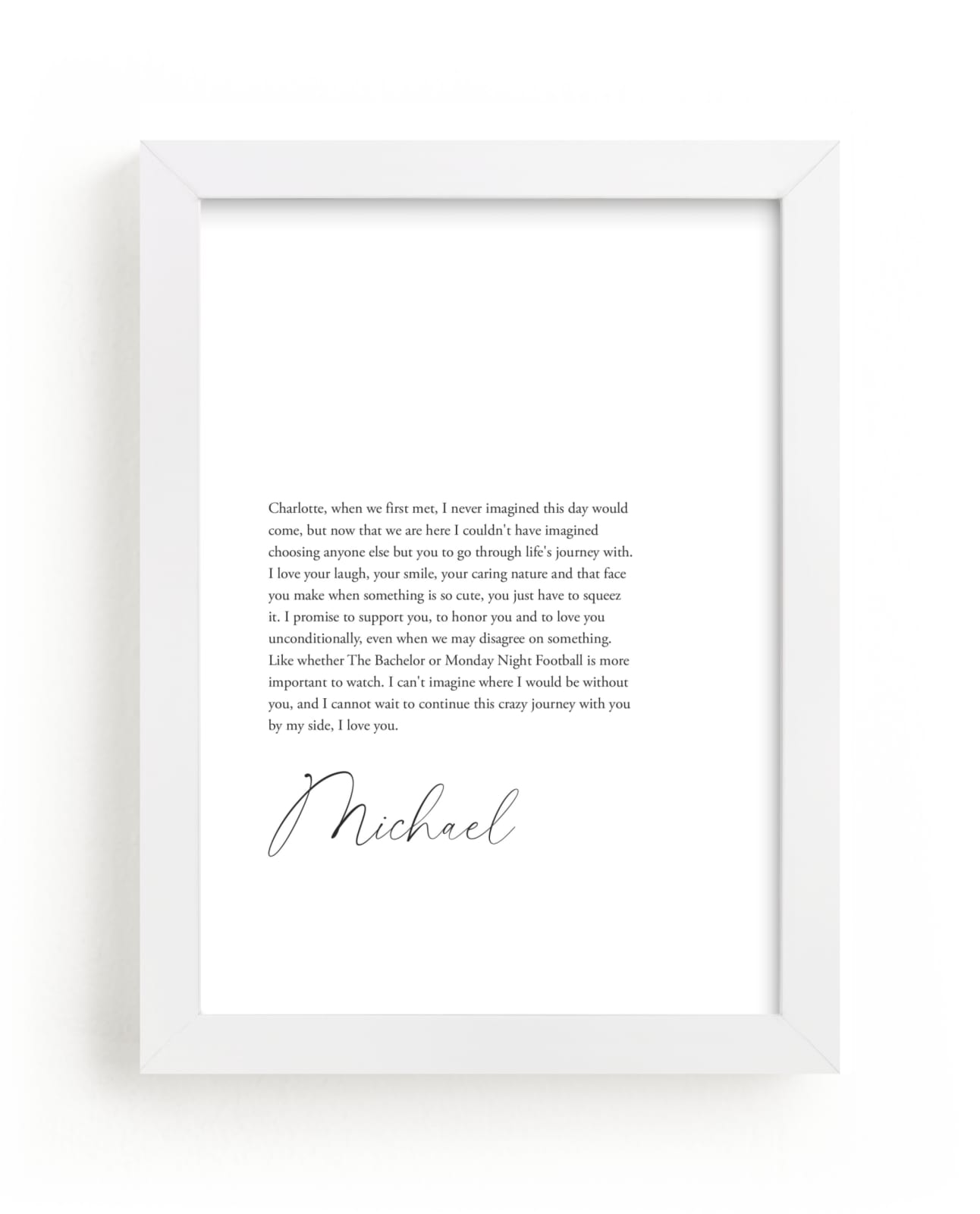This is a white photos to art  by Minted called Duo II Custom Vows Art Print.