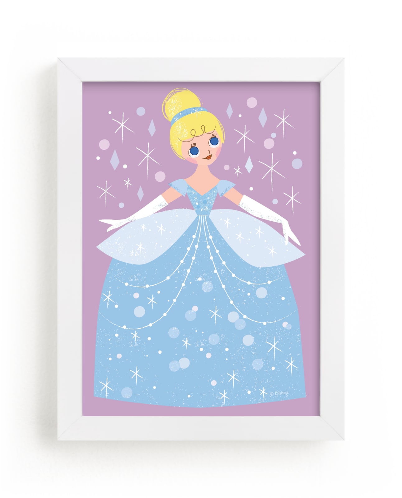 This is a blue disney art by Angela Thompson called Sparkling Cinderella.
