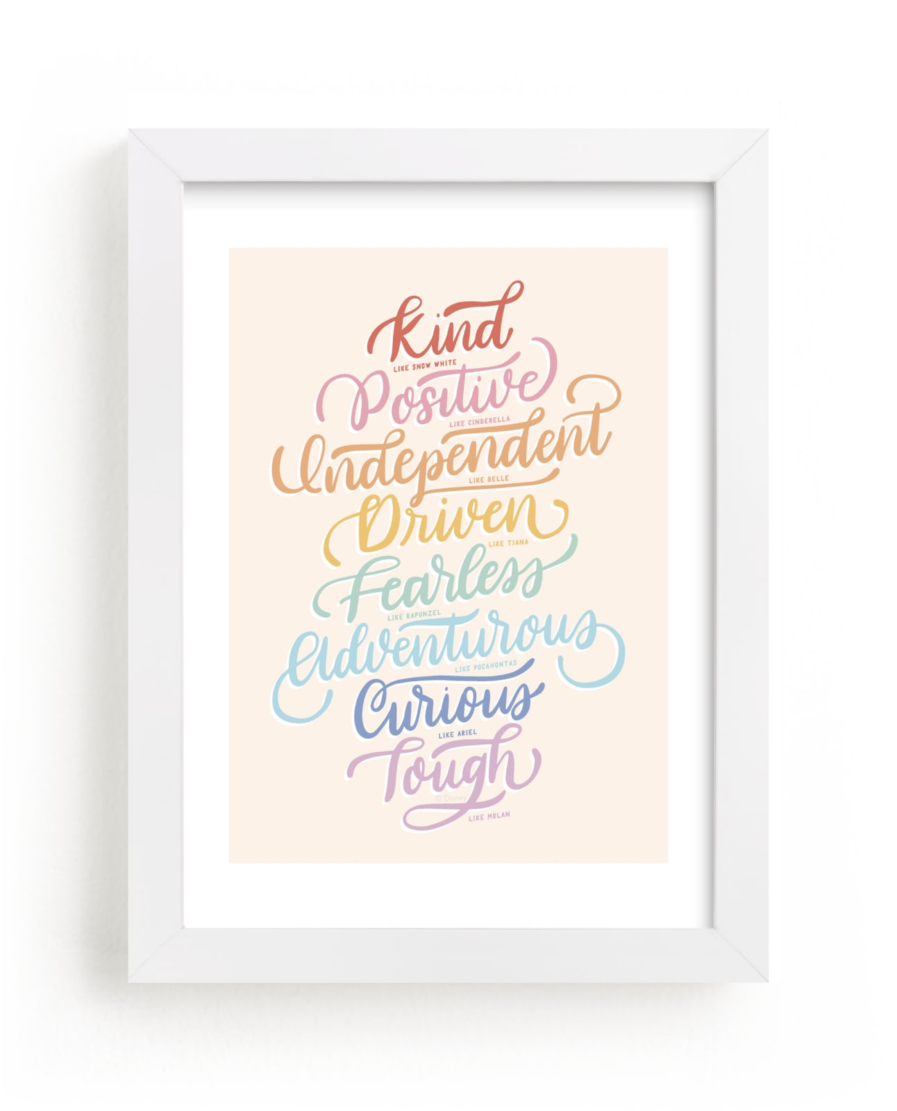 "Disney Princess Traits" - Limited Edition Art Print by Carolyn Kach in beautiful frame options and a variety of sizes.