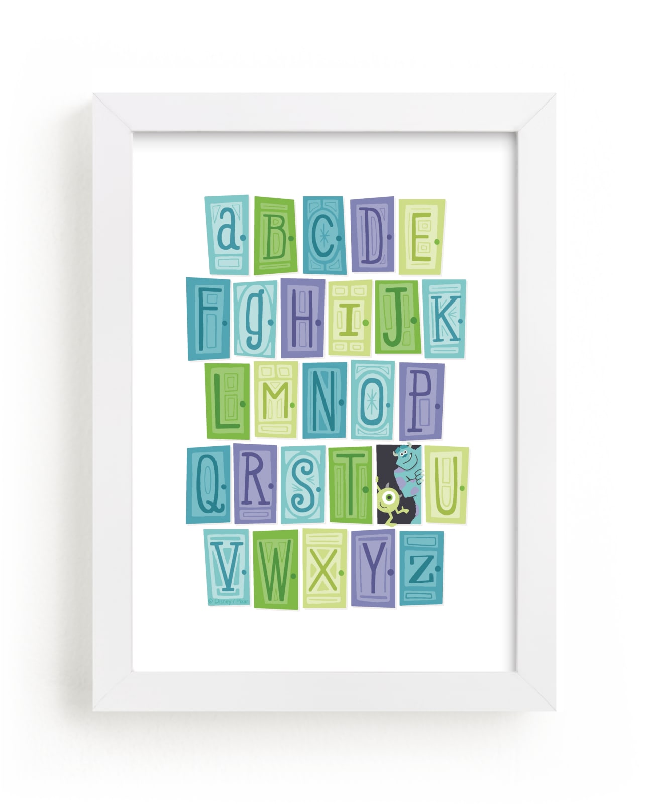 "Alphabet Doors from Disney and Pixar's Monster's Inc " - Limited Edition Art Print by Jessie Steury in beautiful frame options and a variety of sizes.
