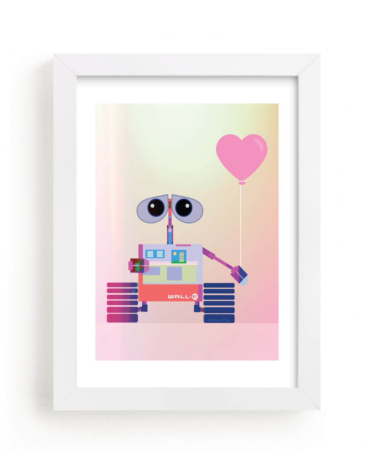 "Disney and Pixar's Wall-E in technicolor" - Limited Edition Art Print by Maja Cunningham in beautiful frame options and a variety of sizes.