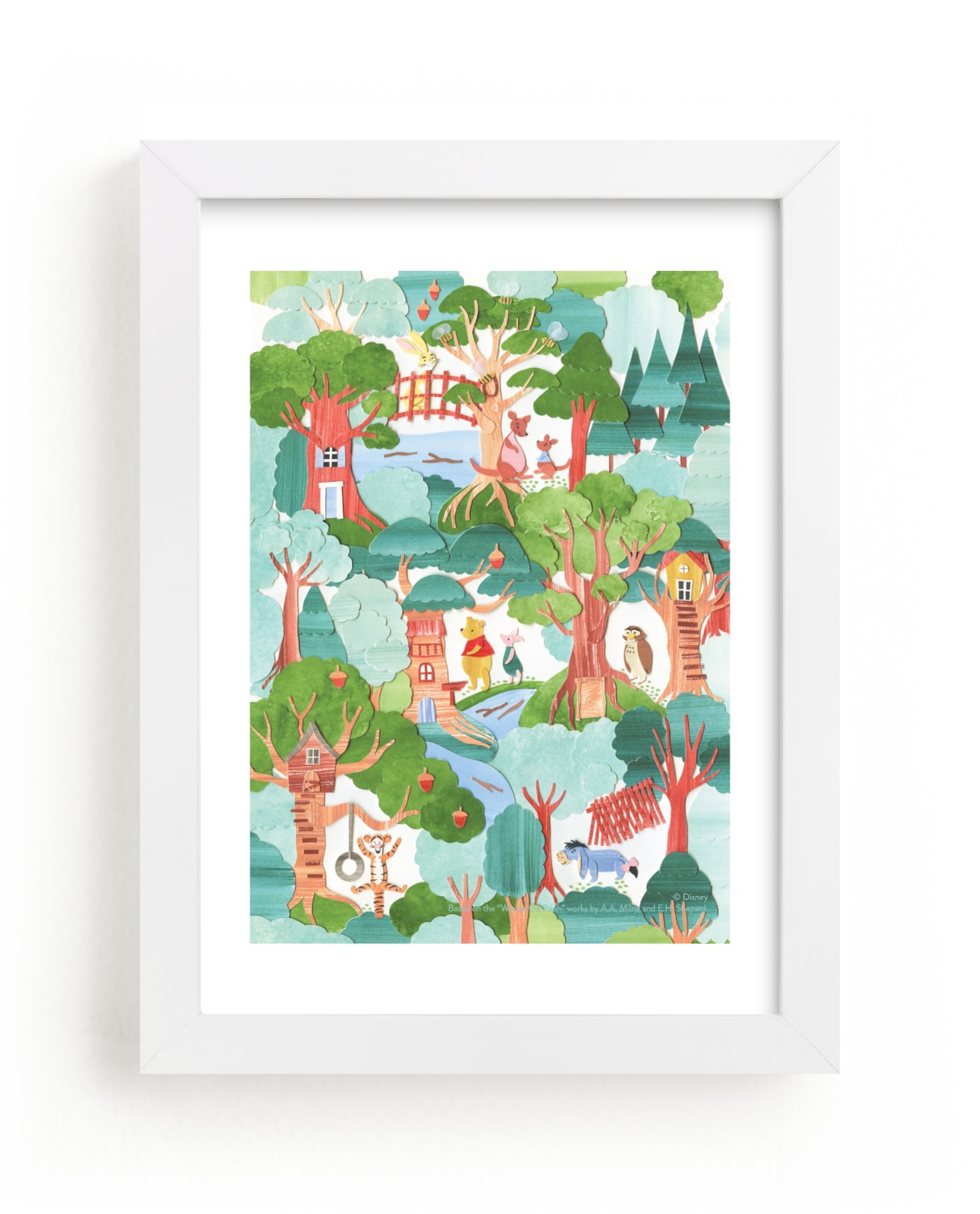 "Disney's Winnie The Pooh Hundred Paper Woods" - Limited Edition Art Print by Sarah Knight in beautiful frame options and a variety of sizes.