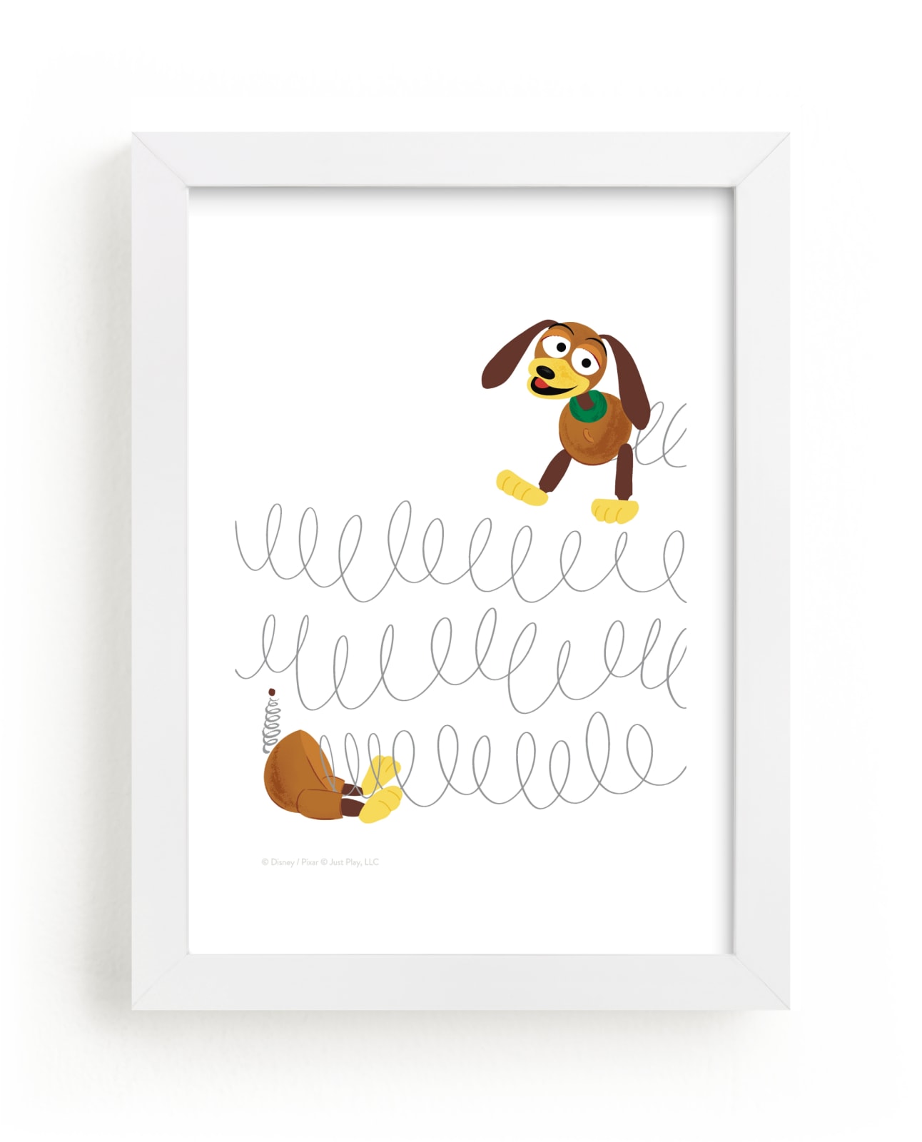 "Disney and Pixar's Toy Story Slinky Dog Saves the Day" - Limited Edition Art Print by Jackie Crawford in beautiful frame options and a variety of sizes.