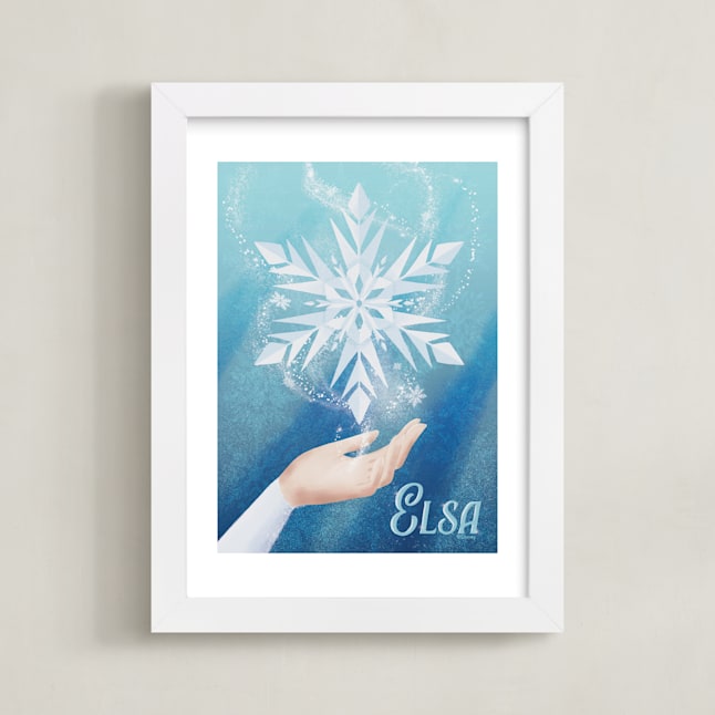 "Disney's Elsa Snow Flake" - Limited Edition Art Print by Leah Bisch in beautiful frame options and a variety of sizes.