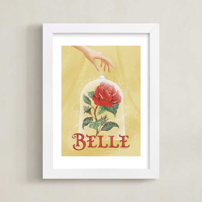 "Disney's Belle Rose" - Limited Edition Art Print by Leah Bisch in beautiful frame options and a variety of sizes.