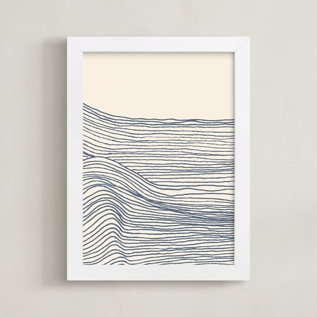 "Rolling Waves II" - Art Print in Deep Ocean by Jayne Alfieri - Framed